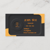 Elegantes Schwarz Visitenkarte (Rückseite)