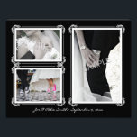 Elegantes Schwarz/Weiß 11 x 14 Art Deco Foto Print<br><div class="desc">Gestalten Sie Ihre Hochzeitsfeiern mit diesem 3-Foto-Déco-Motto aus Schwarz und Weiß! Liebliches Hochzeitsgeschenk oder Hochzeitsgeschenk!</div>