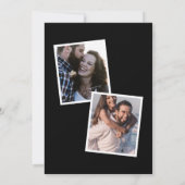 Elegantes Schwarz/Weiß 2 Foto Hochzeit Einladung (Rückseite)