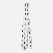 Elegantes Schwarz-Weiß-Ananas-Muster Krawatte (Vorderseite)