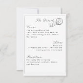 Elegantes Schwarz & Weiß auf einer Hochzeit Einladung (Rückseite)