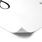 Elegantes Schwarz-Weiß-Baby-Dusche Begrüßungszeich Poster (Ecke)