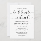Elegantes Schwarz-Weiß Bachelorette Einladung (Vorderseite)