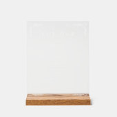 Elegantes Schwarz-Weiß-Bar-Menü Acrylschild (Vorderseite)