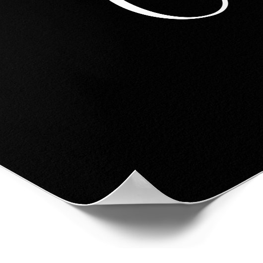 Elegantes Schwarz-Weiß-Begrüßungszeichen Poster (Ecke)