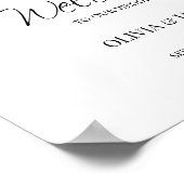 Elegantes Schwarz-Weiß-Begrüßungszeichen Poster (Ecke)