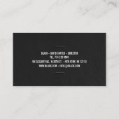 Elegantes Schwarz-Weiß-beruflich Visitenkarte (Rückseite)