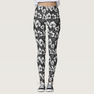 Elegantes Schwarz/Weiß Bio geformt Leggings