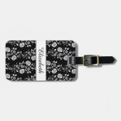 Elegantes Schwarz-Weiß-Blau Gepäckanhänger (Vorderseite horizontal)