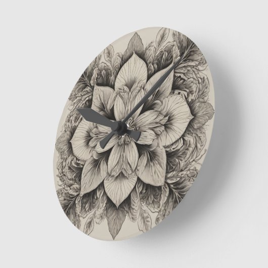 Elegantes Schwarz-Weiß-Blau Runde Wanduhr (Winkel)