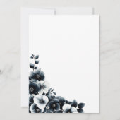 Elegantes Schwarz-Weiß-Blau Save the Date Einladung (Rückseite)