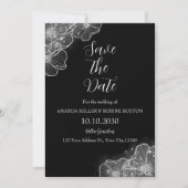 Elegantes Schwarz-Weiß-Blau Save the Date Einladung (Vorderseite)