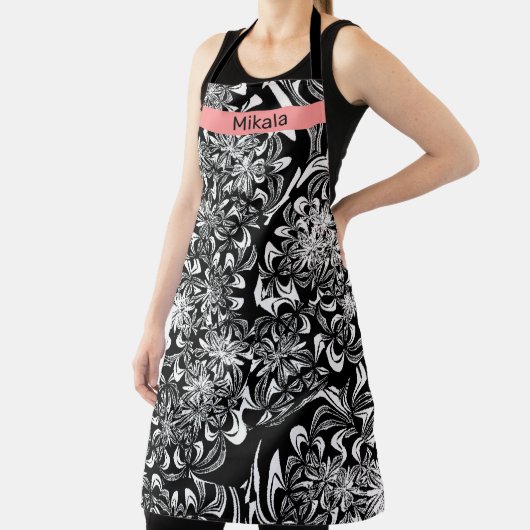 Elegantes Schwarz-Weiß-Blau Schürze (InSitu)