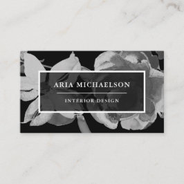 Elegantes Schwarz-Weiß-Blau Visitenkarte