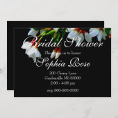 Elegantes, Schwarz-weiß blühendes weißes Blossom Einladung (Vorne/Hinten)