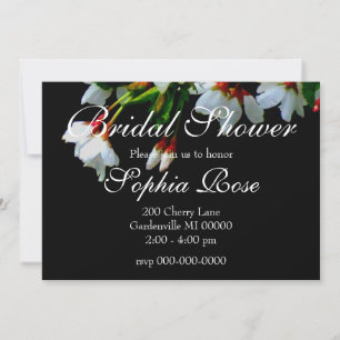 Elegantes, Schwarz-weiß blühendes weißes Blossom Einladung