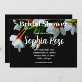 Elegantes, Schwarz-weiß blühendes weißes Blossom Einladung (Vorne/Hinten)