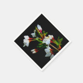 Elegantes, Schwarz-weiß blühendes weißes Blossom Serviette (Ecke)