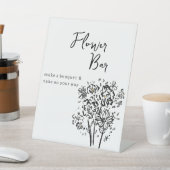 Elegantes Schwarz-Weiß-Blume Bar Pedestal-Zeichen Sockelschild (In SItu)