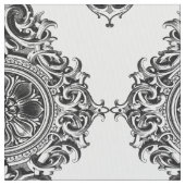Elegantes Schwarz-Weiß-Blumendekor Stoff (Nahaufnahme)