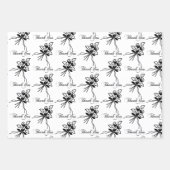 Elegantes Schwarz/Weiß-Blumenmotiv dank der Gelege Geschenkpapier Set (Vorderseite 2)
