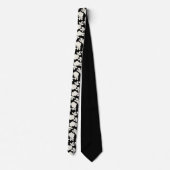 Elegantes Schwarz-Weiß-Blumenmuster Krawatte (Rückseite)