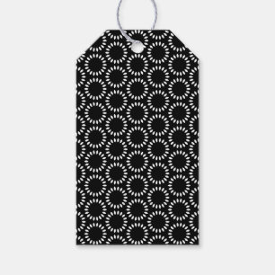 Elegantes Schwarz-Weiß-Blütenblatt-Mandala-Muster Geschenkanhänger