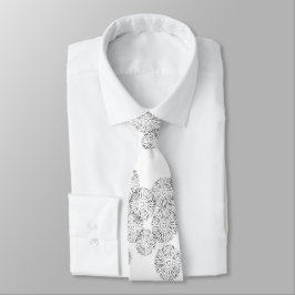 Elegantes Schwarz-Weiß-Boho-Chic-Gänseblümchen-Mus Krawatte