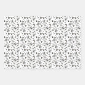 Elegantes Schwarz-Weiß-Botanisches Geschenk Geschenkpapier Set (Vorderseite)