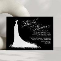 Elegantes Schwarz-Weiß-Brautkleid-Hochzeitsdusche
