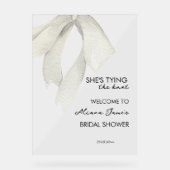 Elegantes Schwarz-Weiß-Brautparty Acrylschild (Vorderseite)