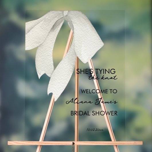 Elegantes Schwarz-Weiß-Brautparty Acrylschild (Neutral)