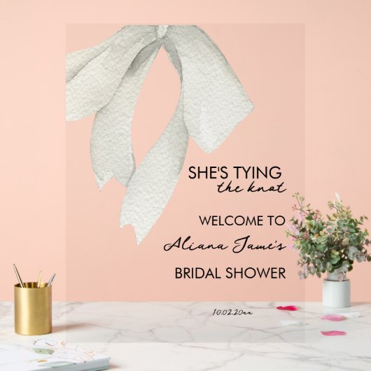 Elegantes Schwarz-Weiß-Brautparty Acrylschild (Hochzeit)