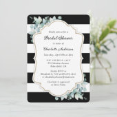 Elegantes Schwarz-Weiß-Brautparty Einladung (Stehend Vorderseite)