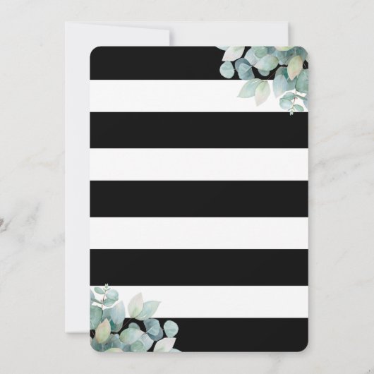 Elegantes Schwarz-Weiß-Brautparty Einladung (Rückseite)