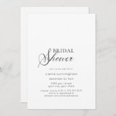 Elegantes Schwarz-Weiß-Brautparty Einladung (Vorne/Hinten)