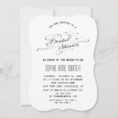 Elegantes Schwarz-Weiß-Brautparty Einladung (Vorderseite)