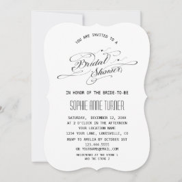 Elegantes Schwarz-Weiß-Brautparty Einladung