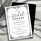 Elegantes Schwarz-Weiß-Brautparty Einladung