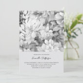 Elegantes Schwarz-Weiß-Brautparty Einladung (Stehend Vorderseite)