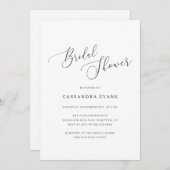 Elegantes Schwarz-Weiß-Brautparty Einladung (Vorne/Hinten)