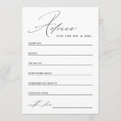 Elegantes Schwarz-Weiß-Brautparty Hinweiskarte (Vorderseite)