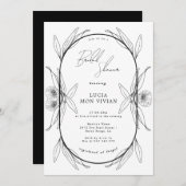 Elegantes Schwarz-Weiß-Brautparty Kapsel Einladung (Vorne/Hinten)