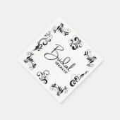 elegantes Schwarz-Weiß-Brautparty Serviette (Ecke)