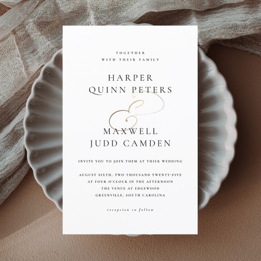 Elegantes Schwarz-Weiß-Budget Einladung zur Hochze