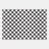 Elegantes Schwarz-Weiß Buffalo Kariert Checkered Geschenkpapier Set (Vorderseite)