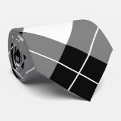 Elegantes Schwarz-Weiß Buffalo Kariertes Muster Krawatte (Gerollt)