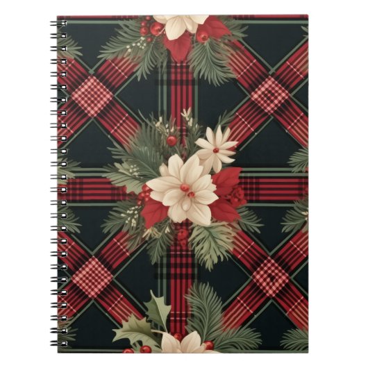 Elegantes Schwarz/Weiß Buffalo Kariertes Muster No Notizblock (Vorderseite)