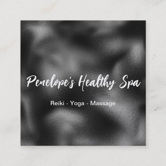 Elegantes Schwarz-Weiß-Business am Minimalistische Quadratische Visitenkarte (Vorderseite)