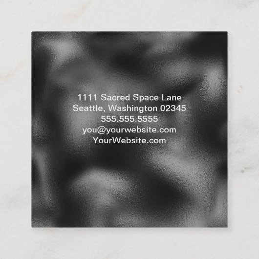 Elegantes Schwarz-Weiß-Business am Minimalistische Quadratische Visitenkarte (Rückseite)